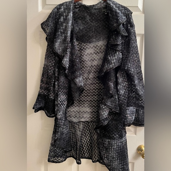 CALESSA~GOTH BLACK DUSTER~TOPPER LACE~XL - Picture 3 of 11